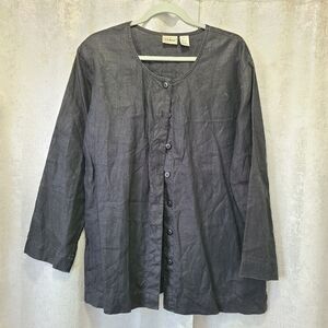LL‎ BEAN LINEN Button-Up Shirt SIZE M oversized